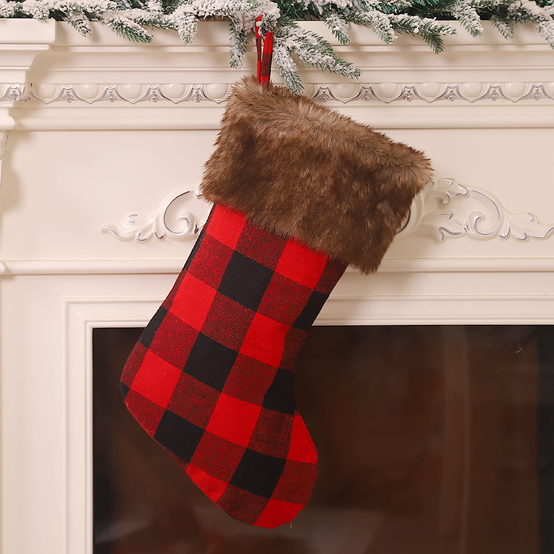 Pack 3 Botas de Navidad Escocés con Piel 47 cm x 26 cm