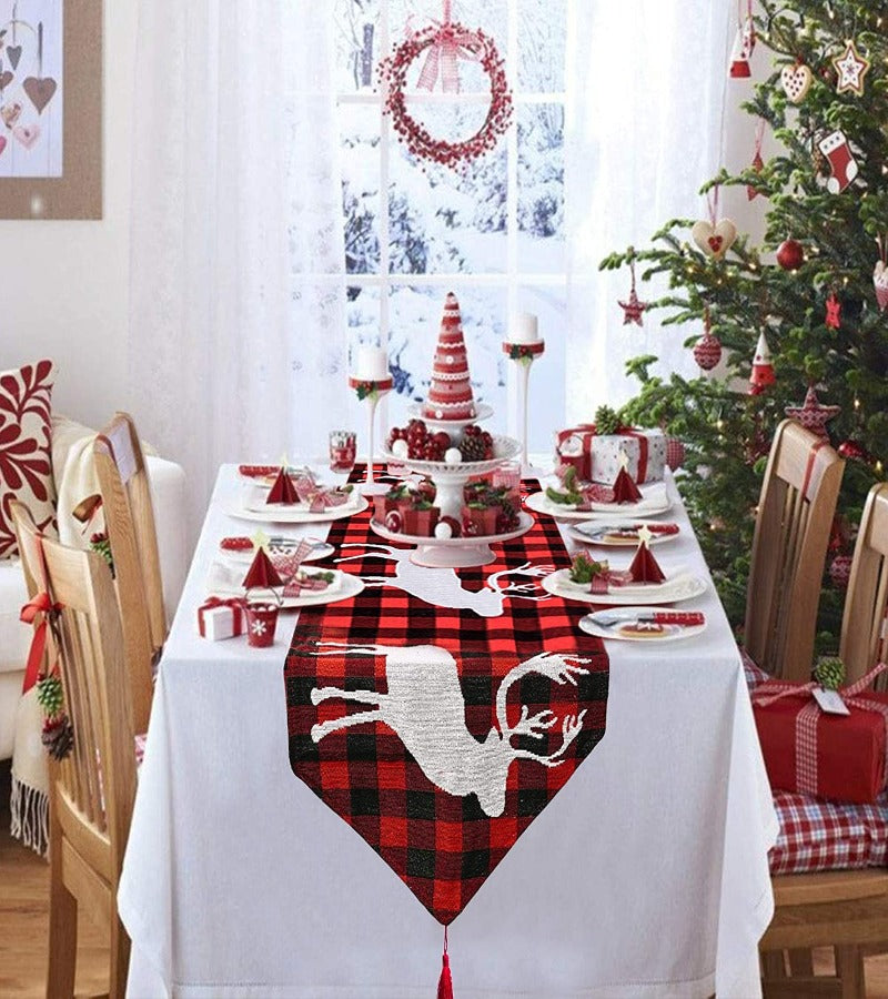 Camino de Mesa Bordado Navideño 180 cm x 35 cm