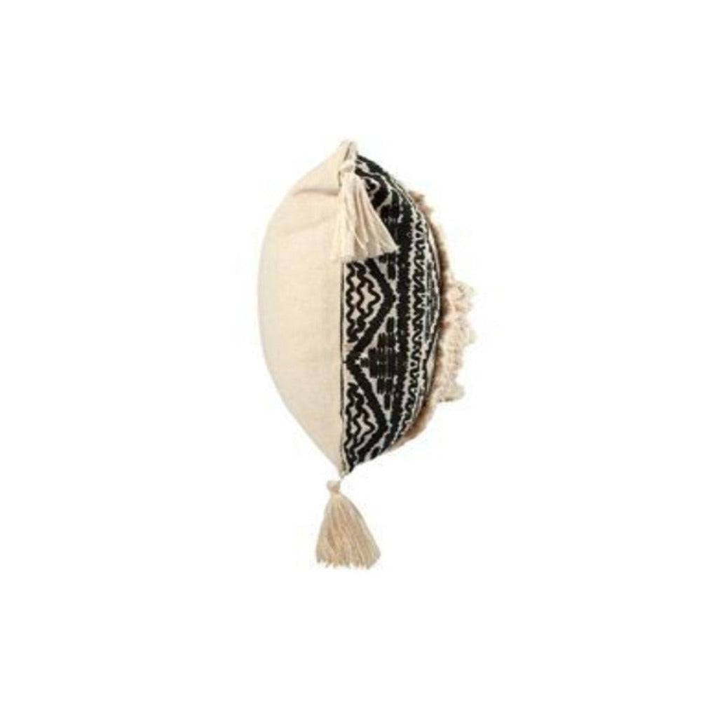 Cojín Bordado Boho Pompones y Borlas