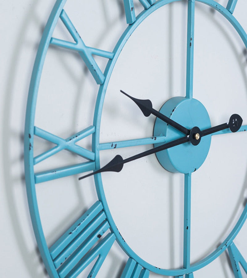 Reloj Mural Estilo Vintage Celeste