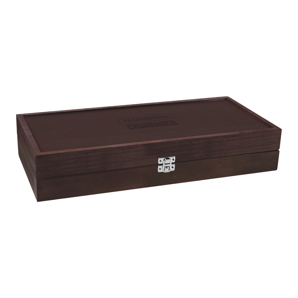 Kit para Asado Tramontina de Acero Inoxidable Mango Rojo Polywood con Estuche de Madera 4 Piezas