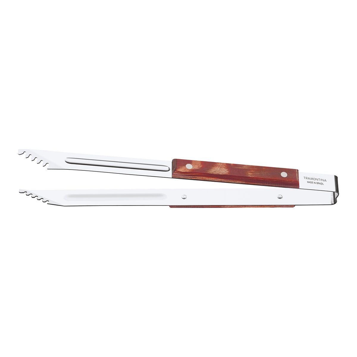 Kit para asado Tramontina con Cubiertos Jumbo de Acero Inoxidable y Mango Rojo Polywood con Tabla y Estuche de Madera, 17 piezas.