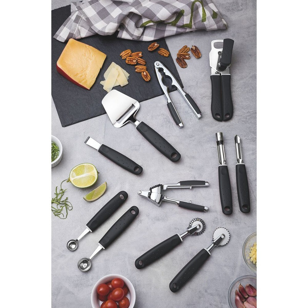 Abridor de Latas Tramontina Utilità en Acero Inoxidable con Mango de Polipropileno Negro