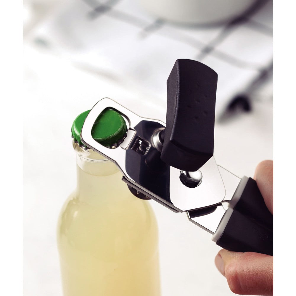 Abridor de Latas Tramontina Utilità en Acero Inoxidable con Mango de Polipropileno Negro