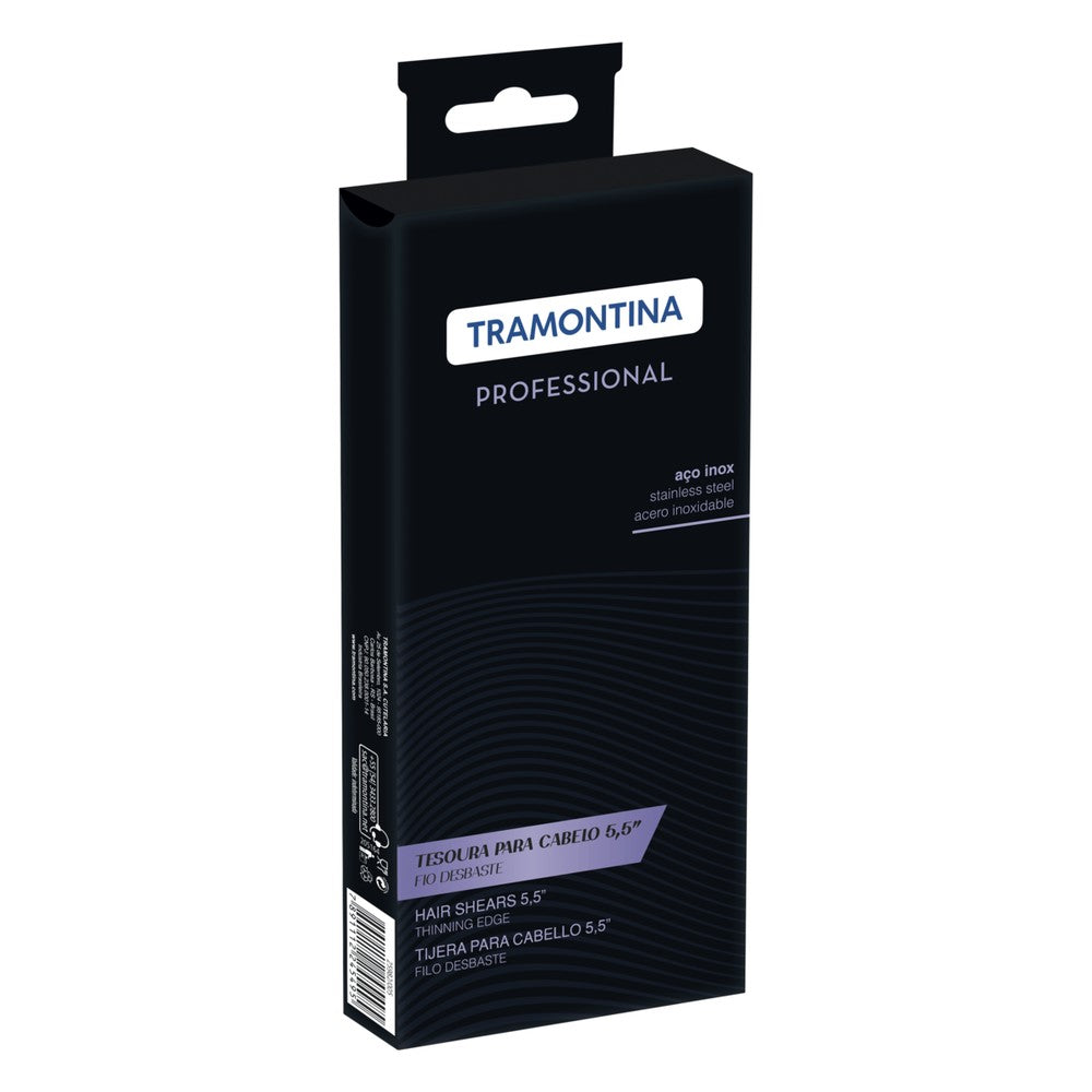 Tijera para cabello Tramontina de acero inoxidable con filo desbaste, 5,5"