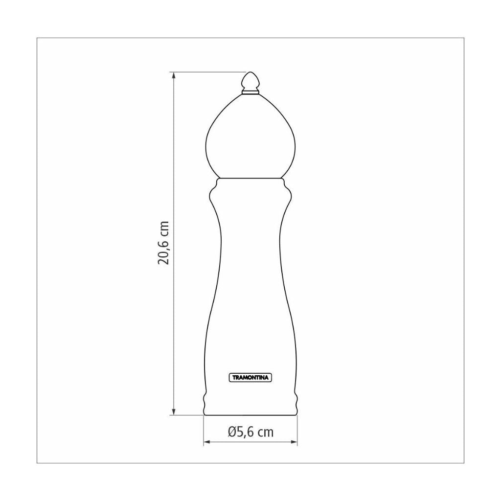 Molinillo de Sal o Pimienta Tramontina Churrasco Black en Cerámica con Recipiente de Madera 8"