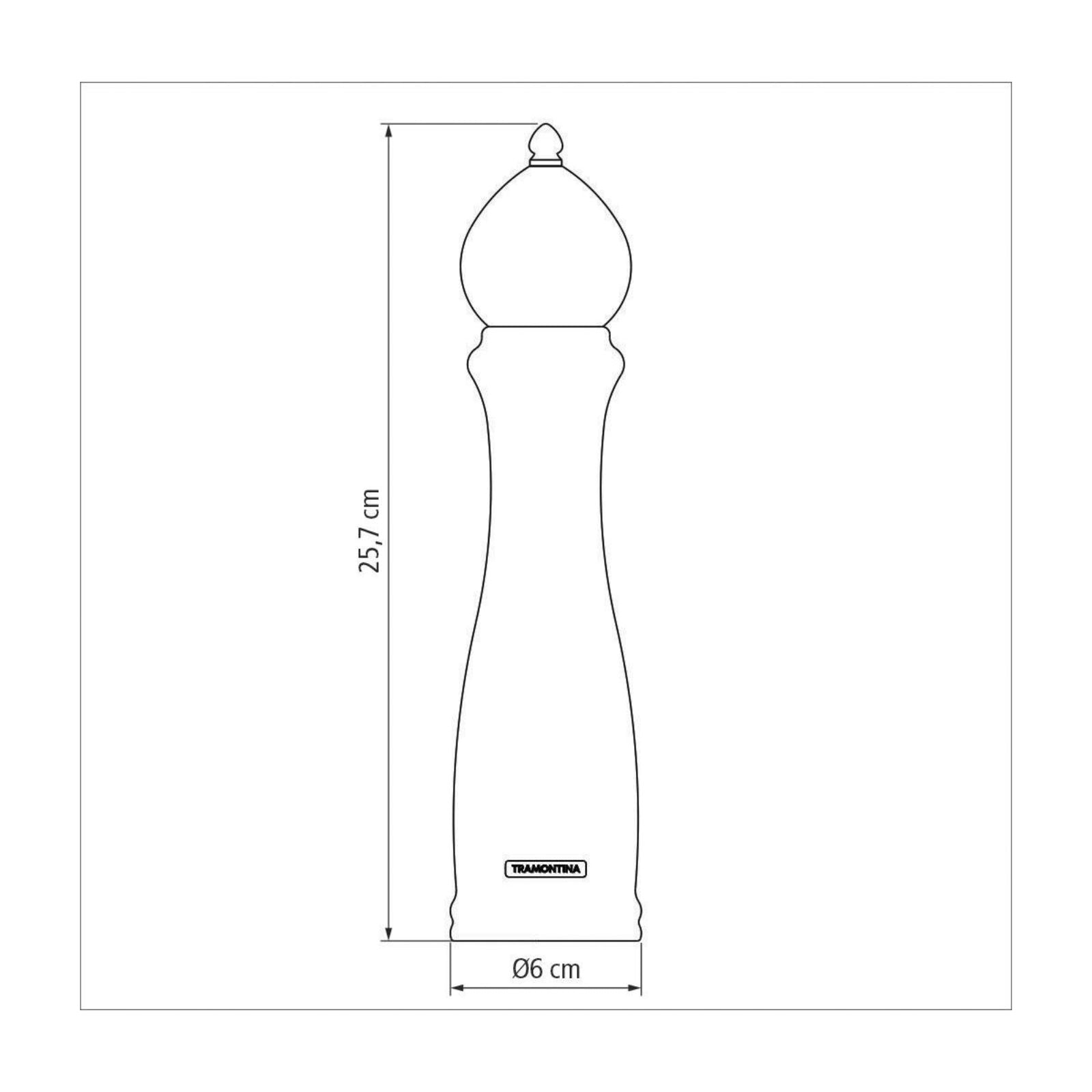 Molinillo de Sal o Pimienta Tramontina Churrasco Black en Cerámica con Recipiente de Madera 10"