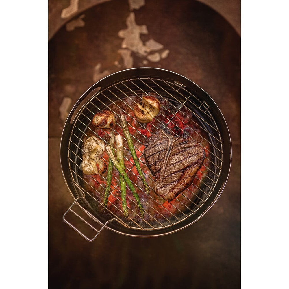 Grill a Carbón Tramontina TCP 400 de Acero Inoxidable con Bandeja para Carbón de Acero Esmaltado