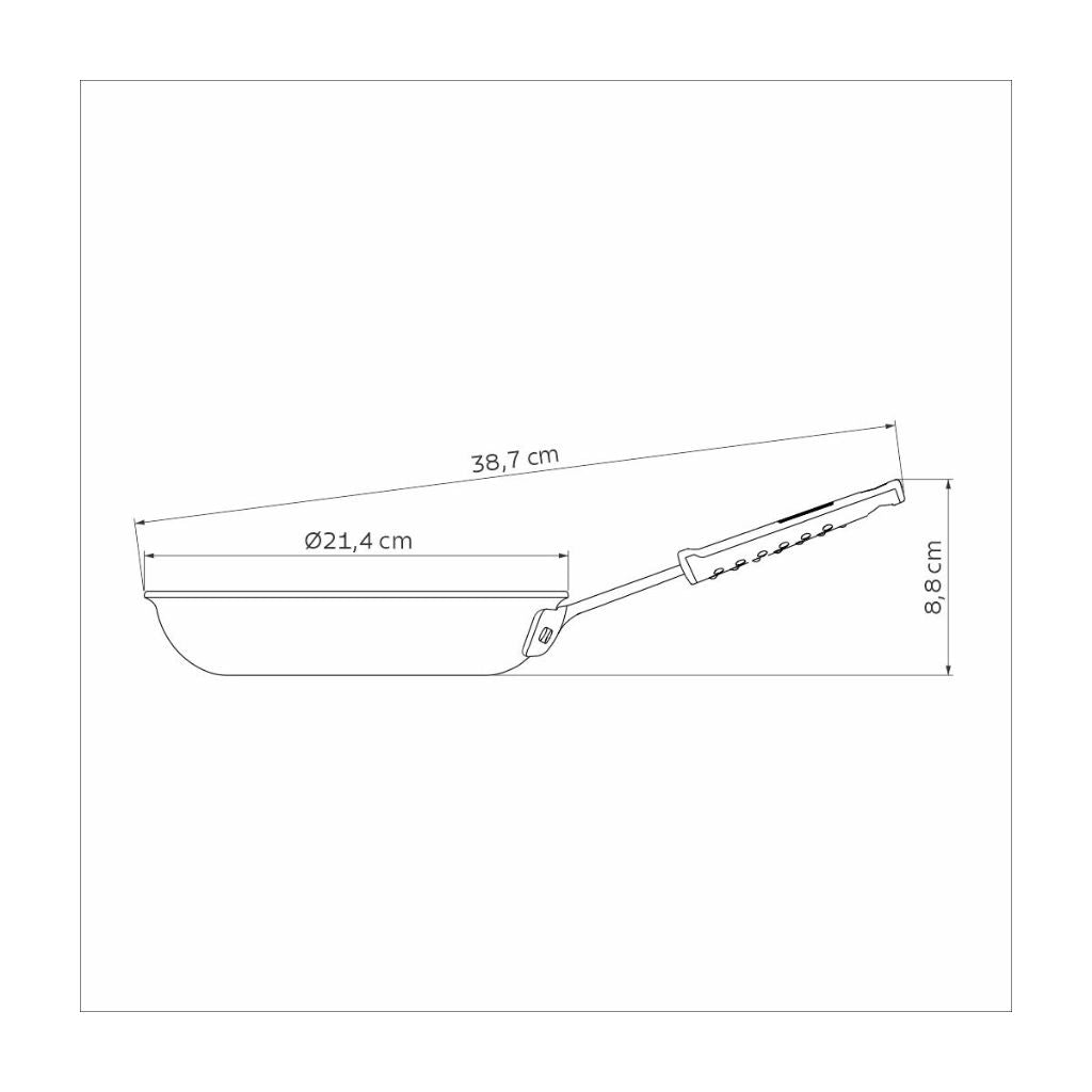 Sartén Tramontina en Aluminio con Revestimiento Interno en Starflon Premium y Externo Lijado 20 cm 1 L
