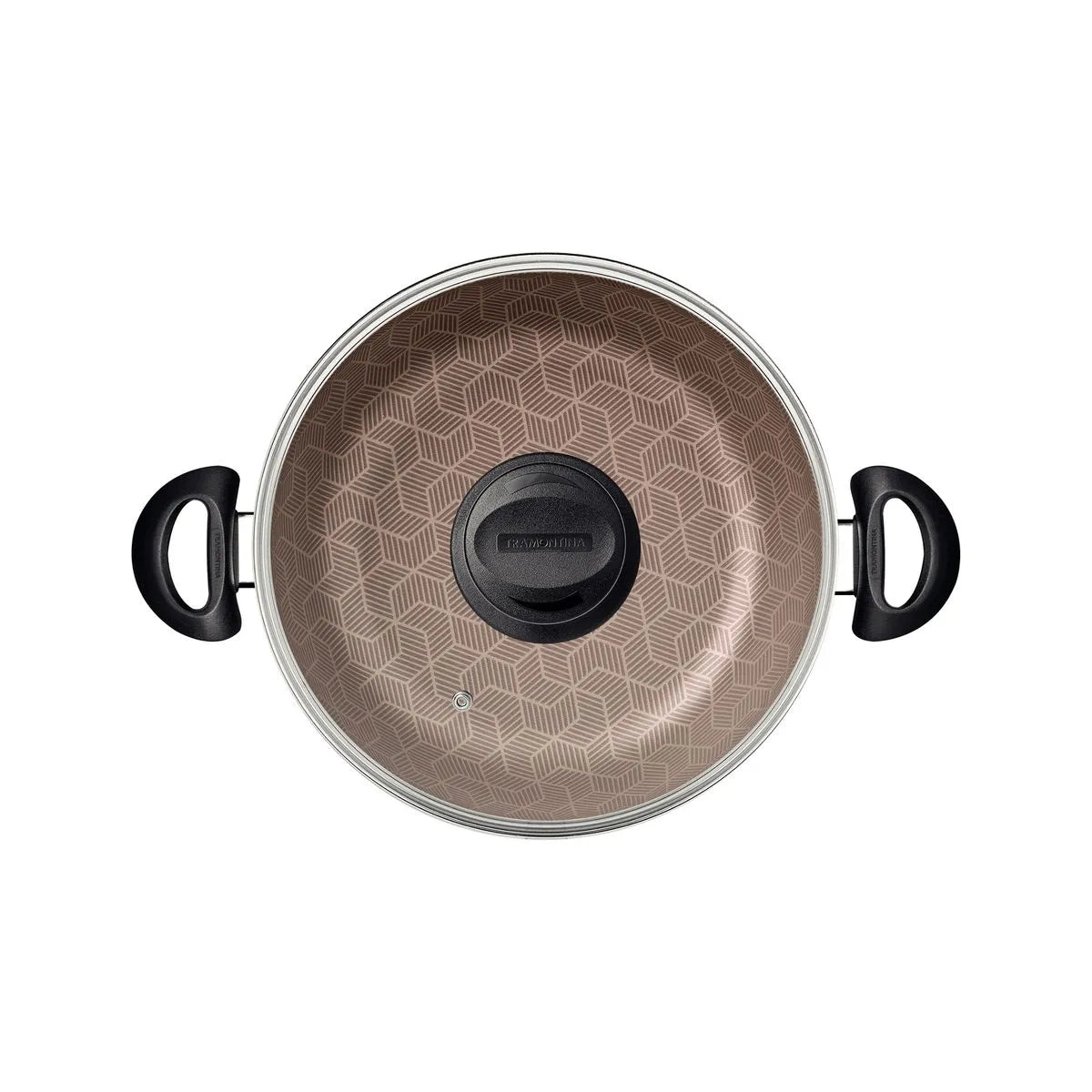 Arrocera Tramontina Paris en Aluminio con Revestimiento Interno y Externo Antiadherente Starflon Max Rojo con Tapa de Vidrio 24 cm 2,8 L