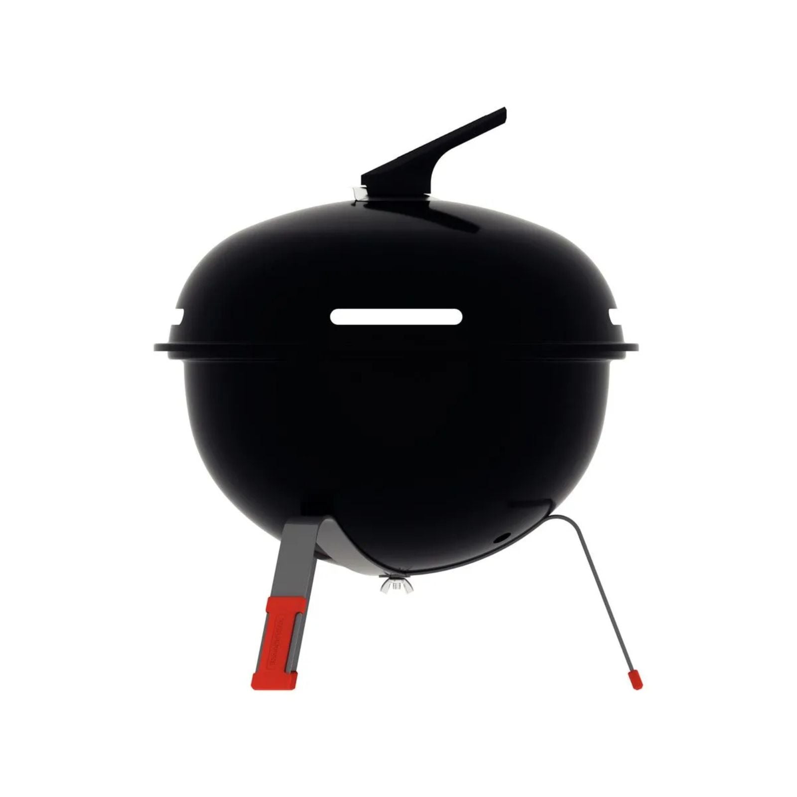 Grill a carbón TCP-320L Tramontina con tapa de acero esmaltado, parrilla y utensilios de acero inoxidable.