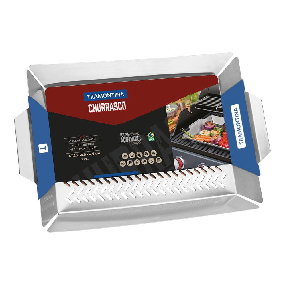 Asadera Tramontina Cosmos multiuso de acero inoxidable 47 x 30 cm