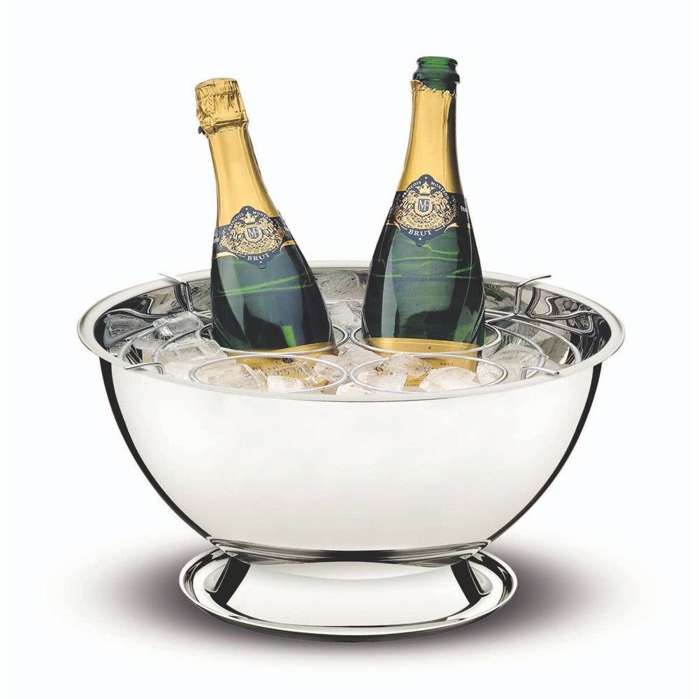 Champañera Tramontina de acero inoxidable con soporte para 4 botellas 36 cm 12,4 L