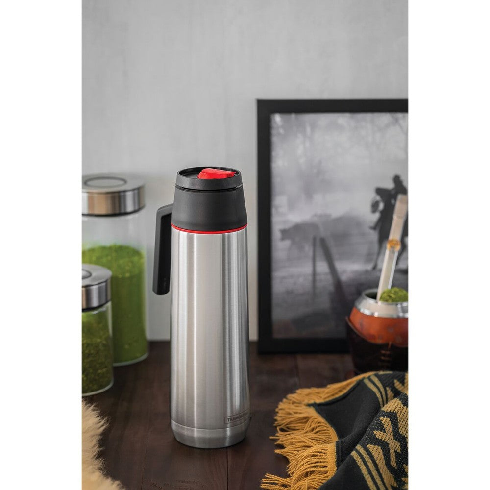 Termo con sifón Exata de acero inoxidable con ampolla de acero 1 L Tramontina