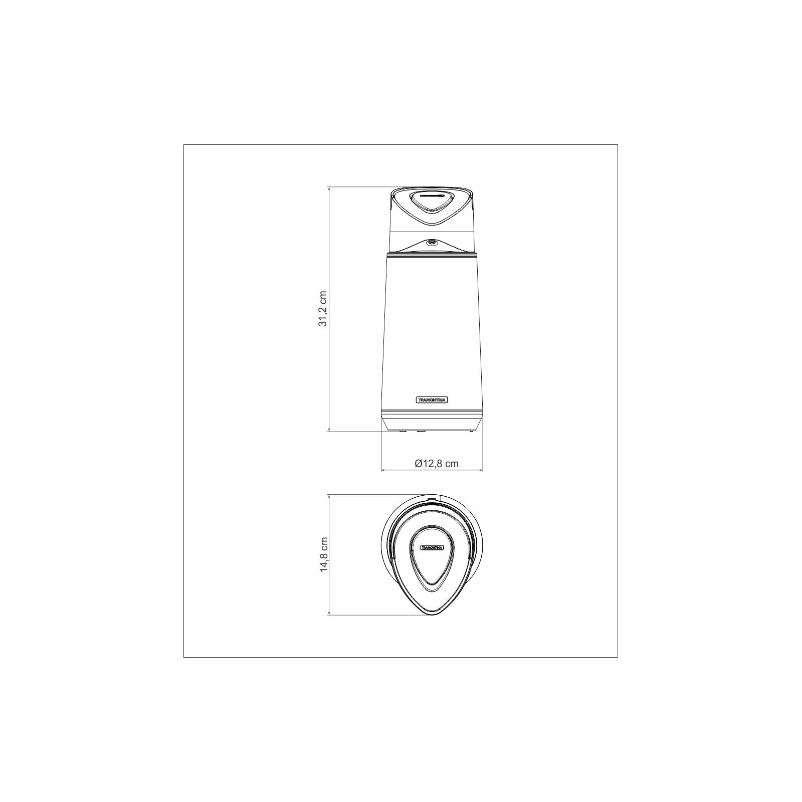 Termo con sifón Tramontina Exata de acero inoxidable con ampolla de vidrio 1,2 L