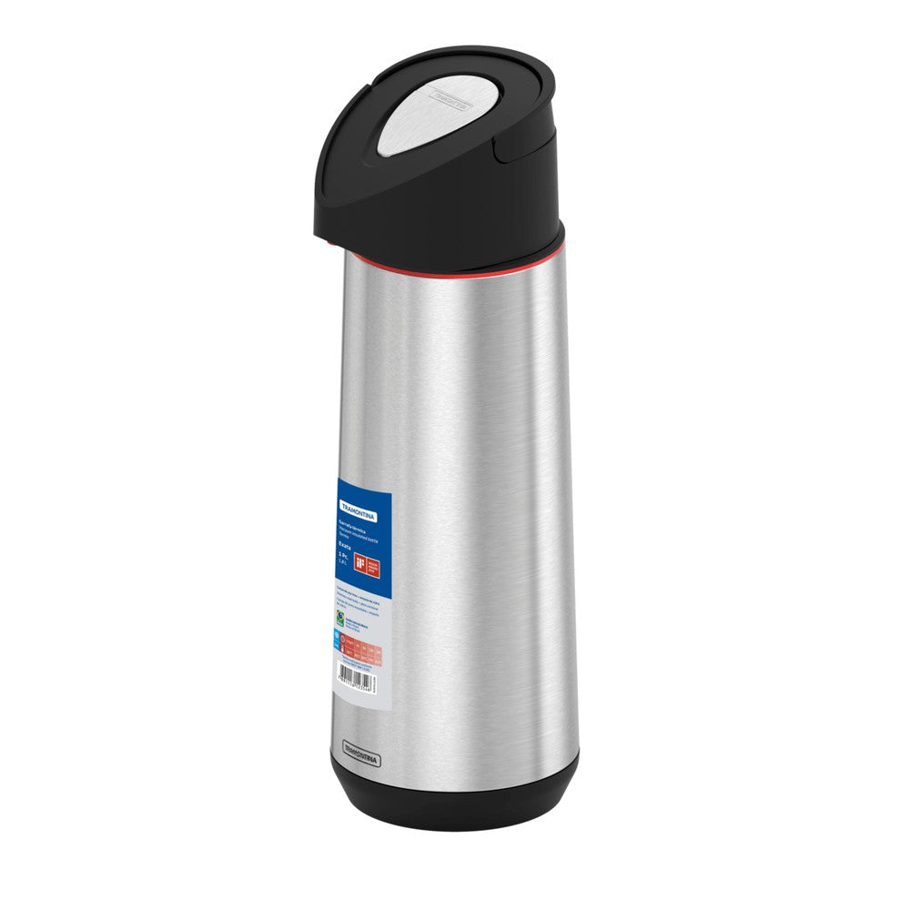 Termo con sifón Tramontina Exata de acero inoxidable con ampolla de vidrio 1,8 L