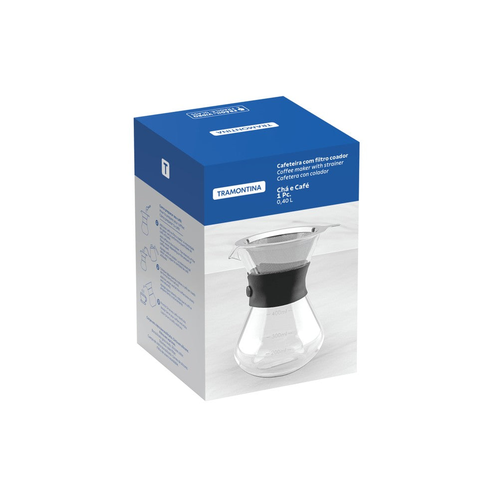 Cafetera Tramontina con Colador en Acero Inoxidable 0,40 L