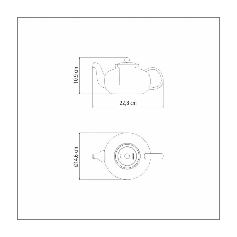 Jarra para té de vidrio y acero inoxidable con infusor de 1l Tramontina