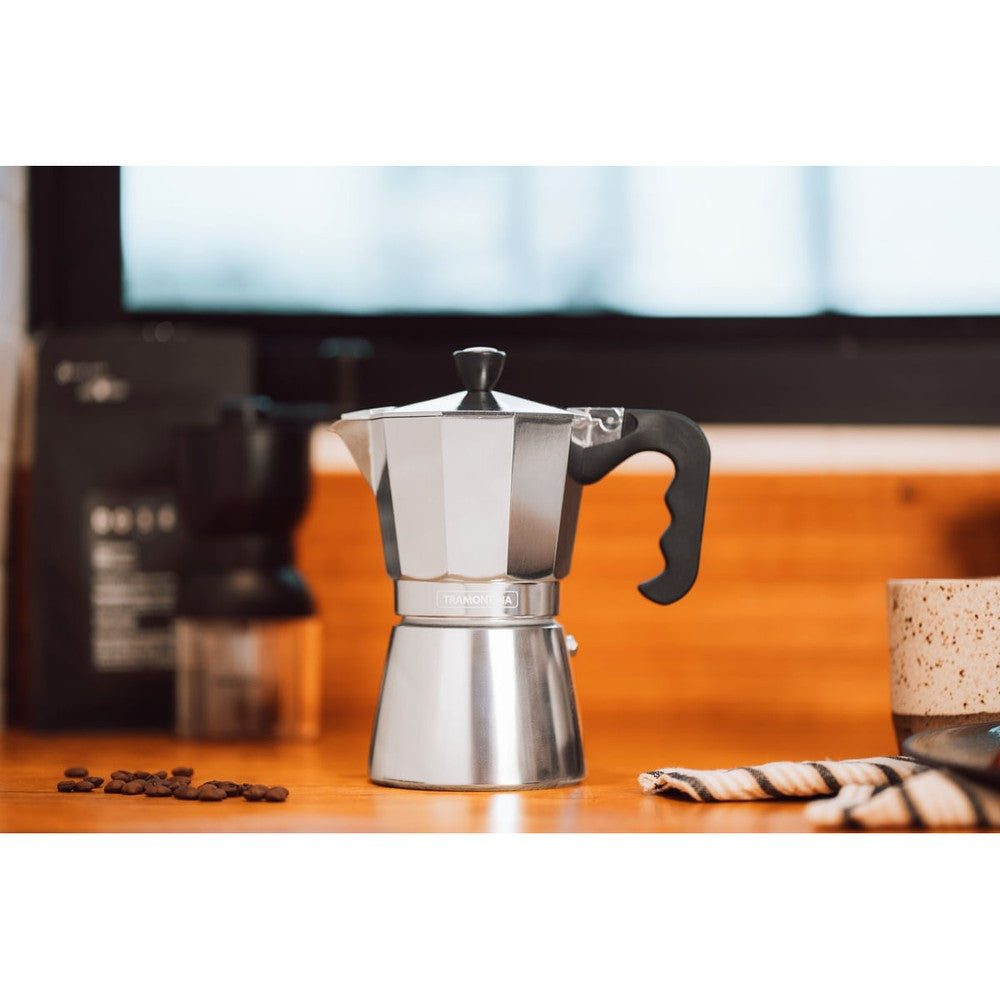Cafetera Expresso Italiana Tramontina en Aluminio con Mango en Nylon 320 ml