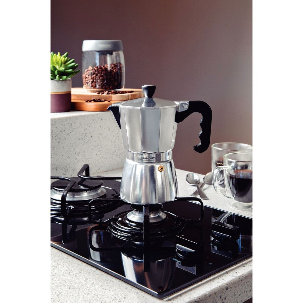 Cafetera Expresso Italiana Tramontina en Aluminio con Mango en Nylon 320 ml