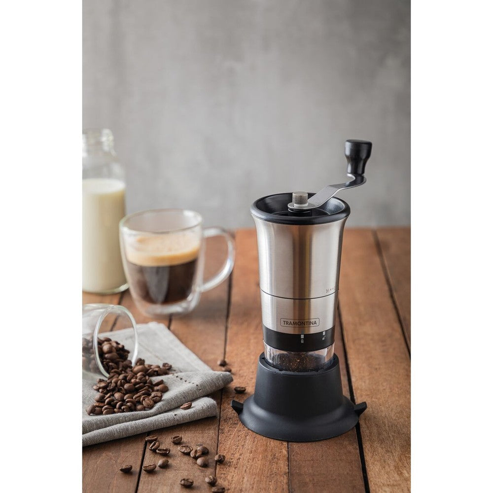 Molinillo para café de acero inoxidable con cuerpo de acrílico con molino de cerámica Tramontina