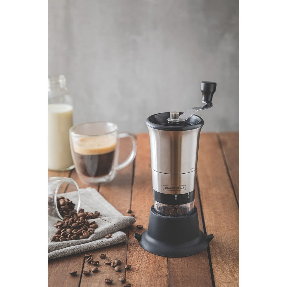Molinillo para café de acero inoxidable con cuerpo de acrílico con molino de cerámica Tramontina