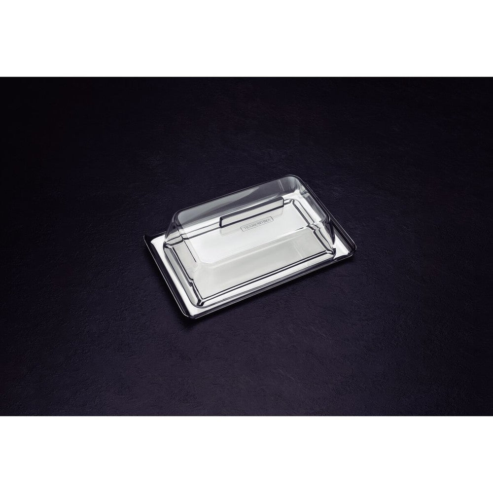 Mantequillera Tramontina Quadrata rectangular de acero inoxidable con tapa transparente