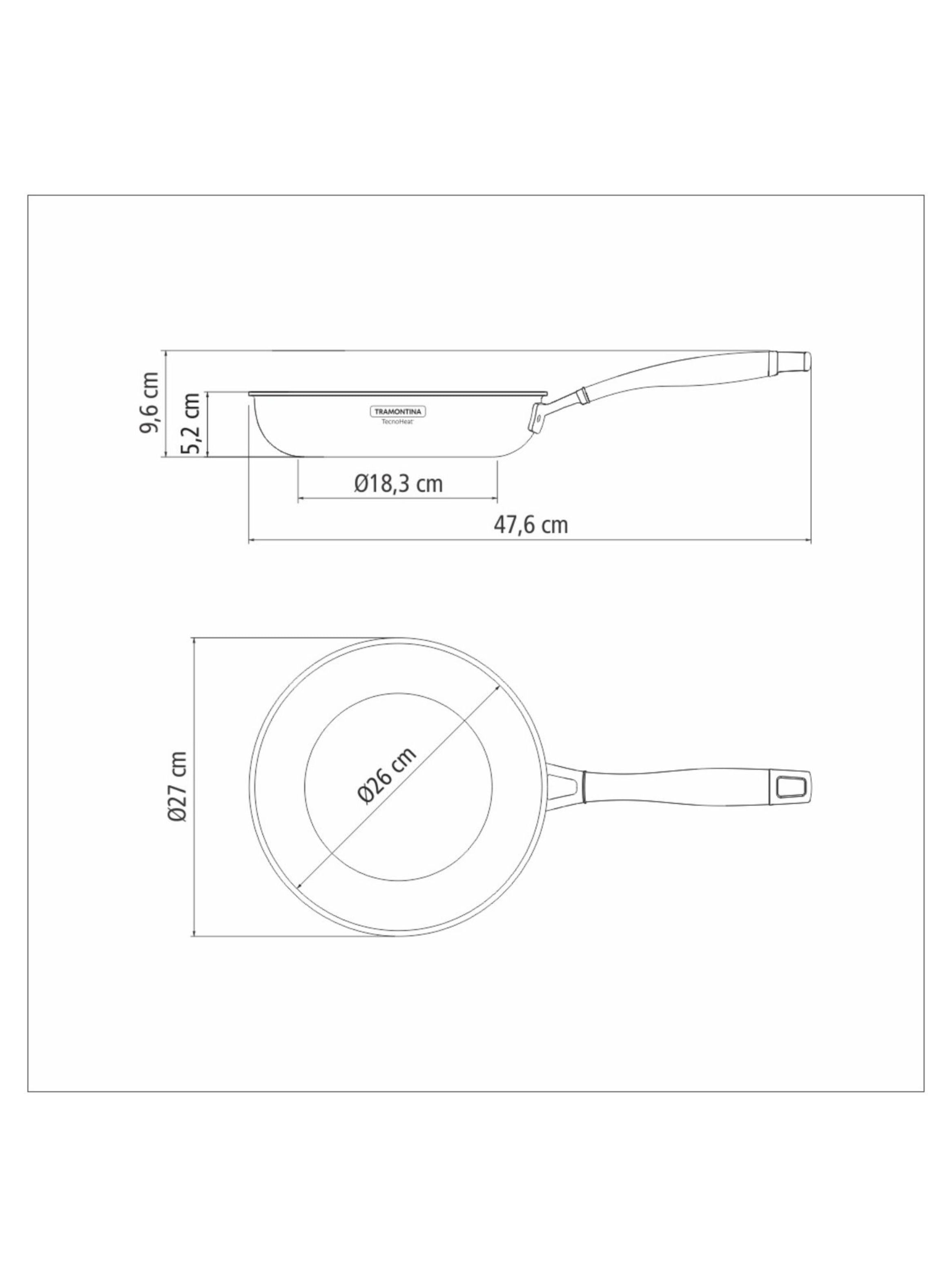Sartén Grano de acero inoxidable con cuerpo triple y revestimiento interno cerámico grafito de 26 cm