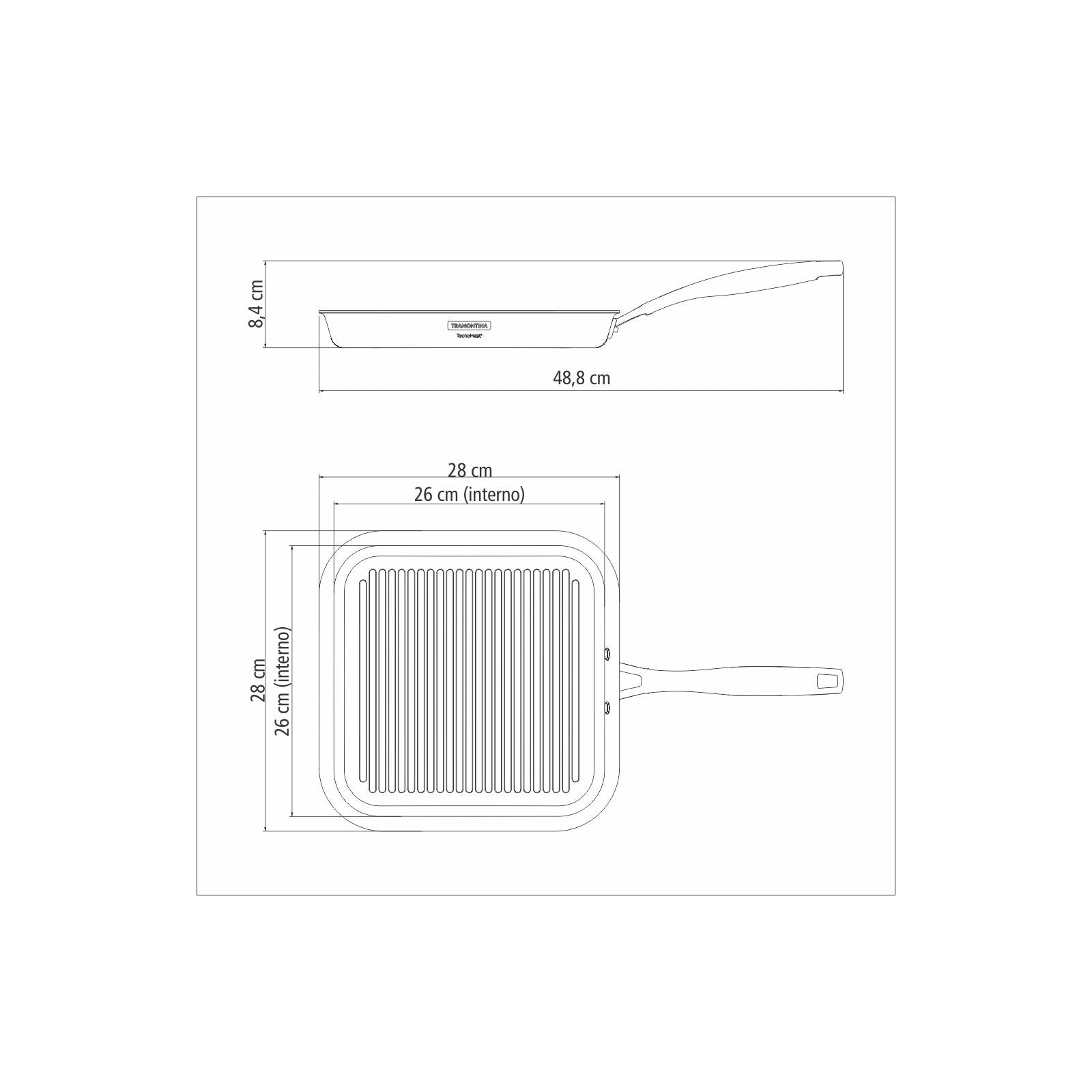 Plancha  Grano de acero inoxidable de 1,9 l Tramontina