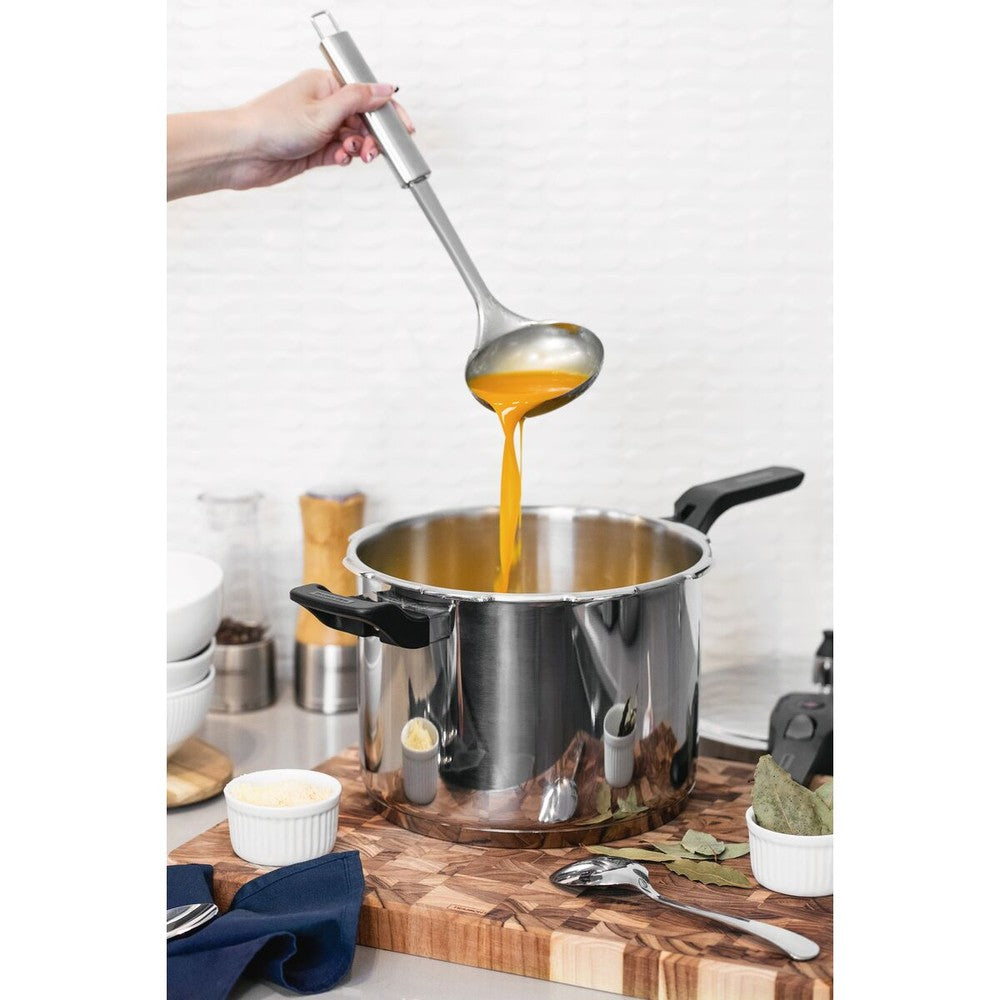 Olla a Presión Tramontina Brava en Acero Inoxidable con Fondo Triple 22 cm 6 L
