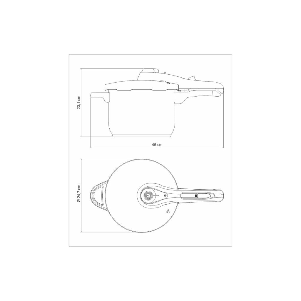 Olla a presión Tramontina Solar de acero inoxidable fondo triple con 5 dispositivos de seguridad 22 cm 6 L
