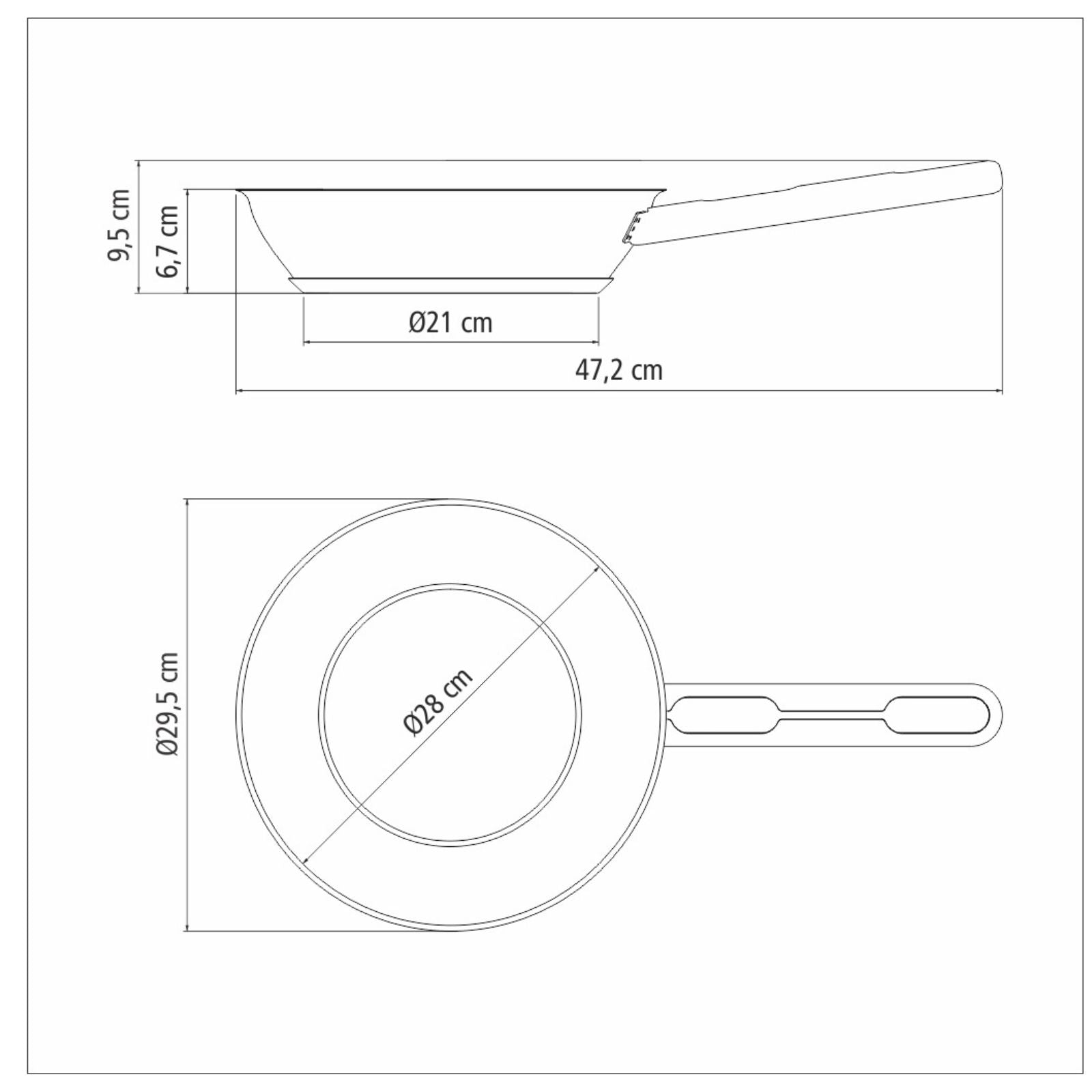 Sartén Allegra de acero inoxidable con fondo triple de 28 cm Tramontina
