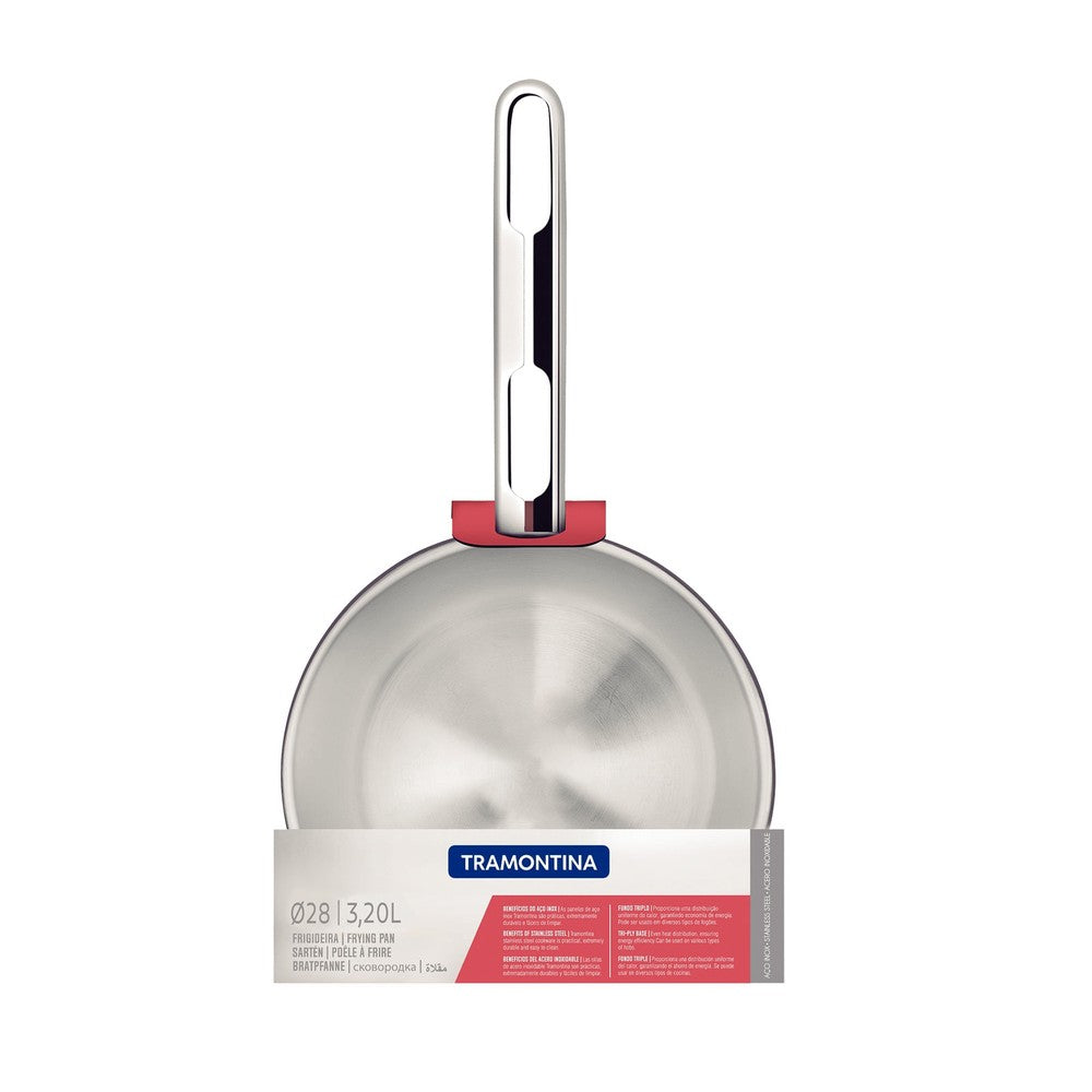 Sartén Allegra de acero inoxidable con fondo triple de 28 cm Tramontina