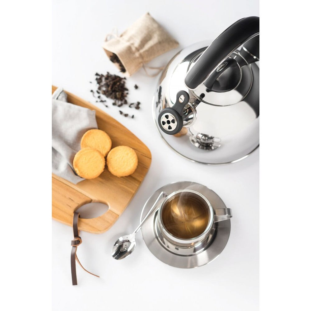 Juego de tazas Tramontina para té y cappuccino de acero inoxidable terminación brillante 2 piezas