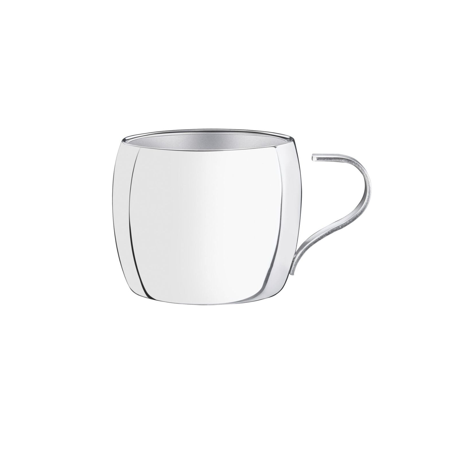 Juego para café Tramontina de acero inoxidable terminación brillante con tazas y platos cuadrados y cucharas 18 piezas