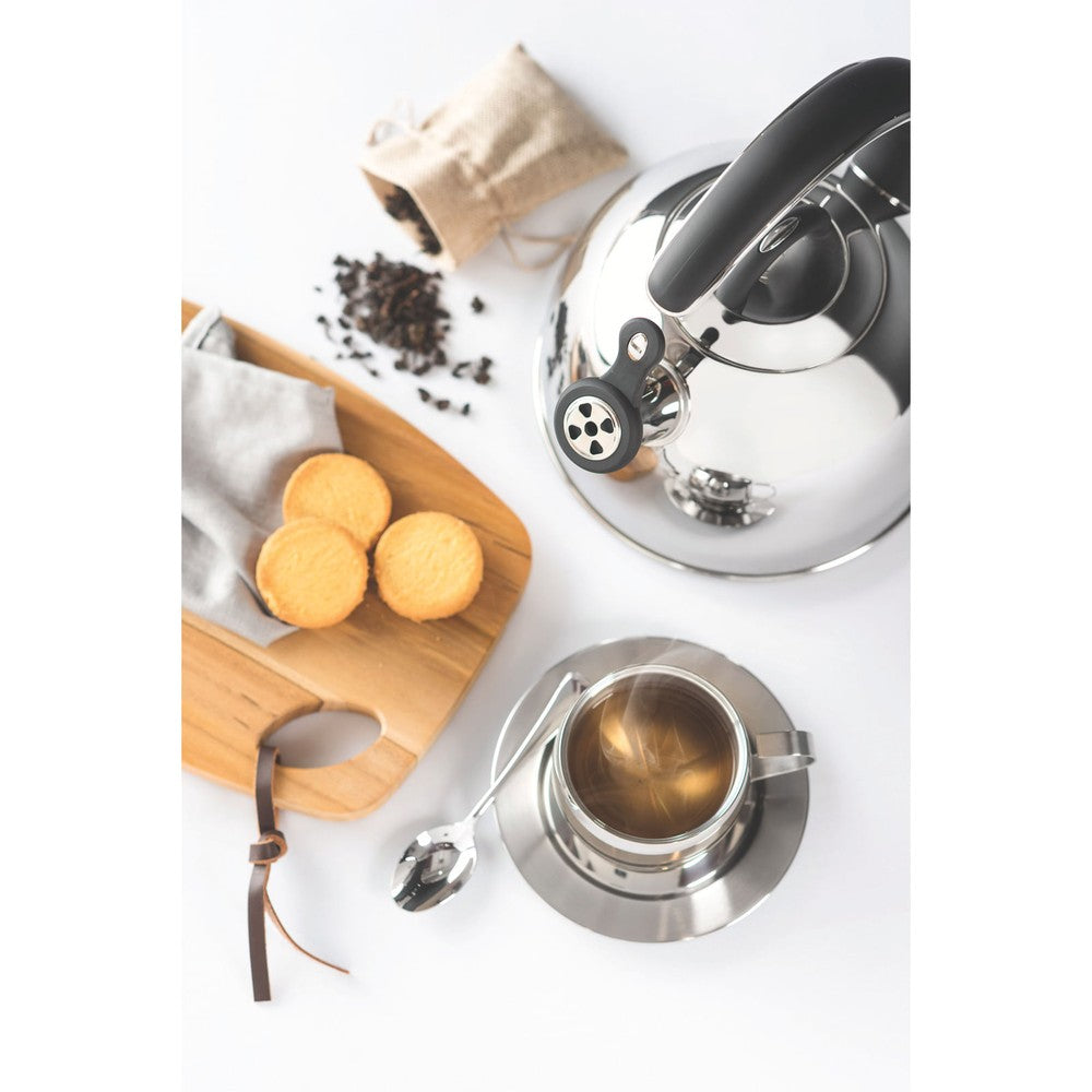 Juego para té y cappuccino Tramontina de acero inoxidable terminación brillante con tazas, platos y cucharas 18 piezas