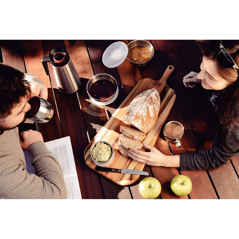 Juego para té y cappuccino Tramontina de acero inoxidable terminación brillante con tazas, platos y cucharas 18 piezas