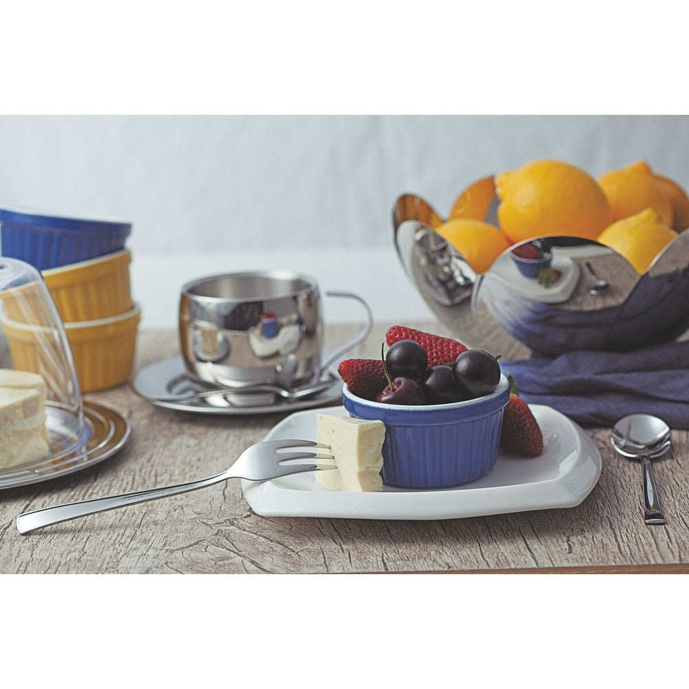 Juego para té y cappuccino Tramontina de acero inoxidable terminación brillante con tazas, platos y cucharas 18 piezas