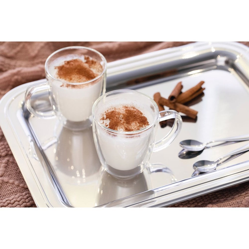 Juego de tazas Tramontina para café y té vidrio doble con asas 2 piezas