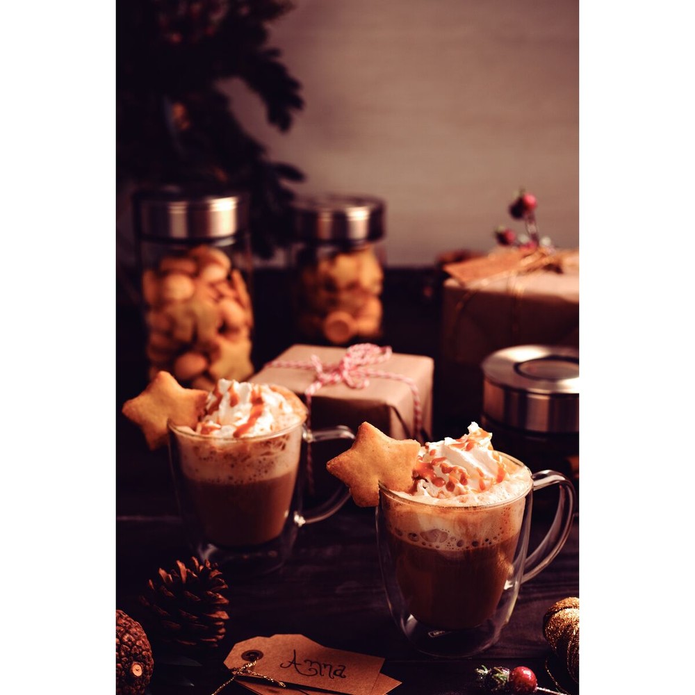 Juego de tazas Tramontina para café y té vidrio doble con asas 2 piezas