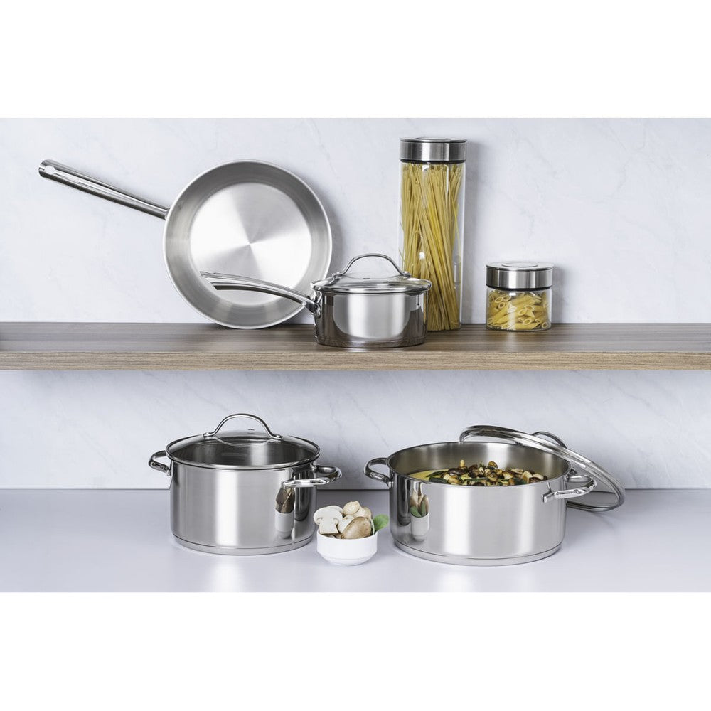 Batería de Cocina en Acero Triple Fondo 4 Pza Tramontina Una