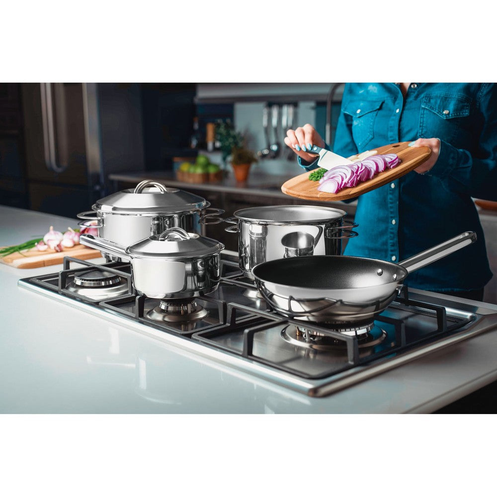 Batería de Cocina en Acero (18/10) 4 Piezas Tramontina Solar