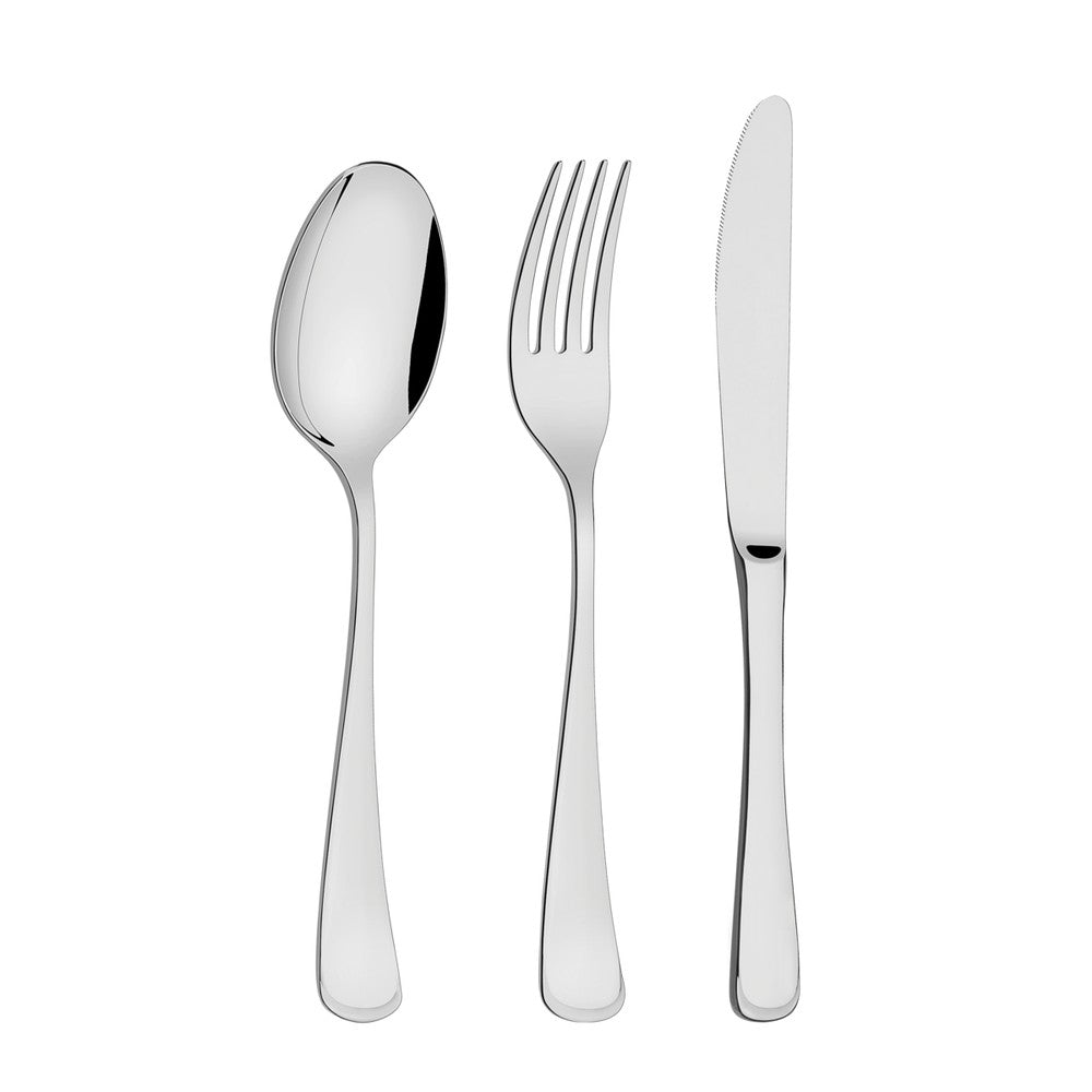 Juego de cubiertos de 130 piezas Tramontina Mônaco de acero inoxidable con cuchillos de mesa forjados 6mm, estuche de madera
