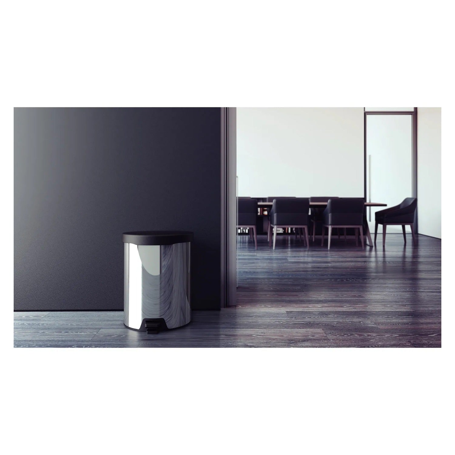 Basurero con Pedal New Tramontina 12L Acero Inoxidable Negro - imagen 6