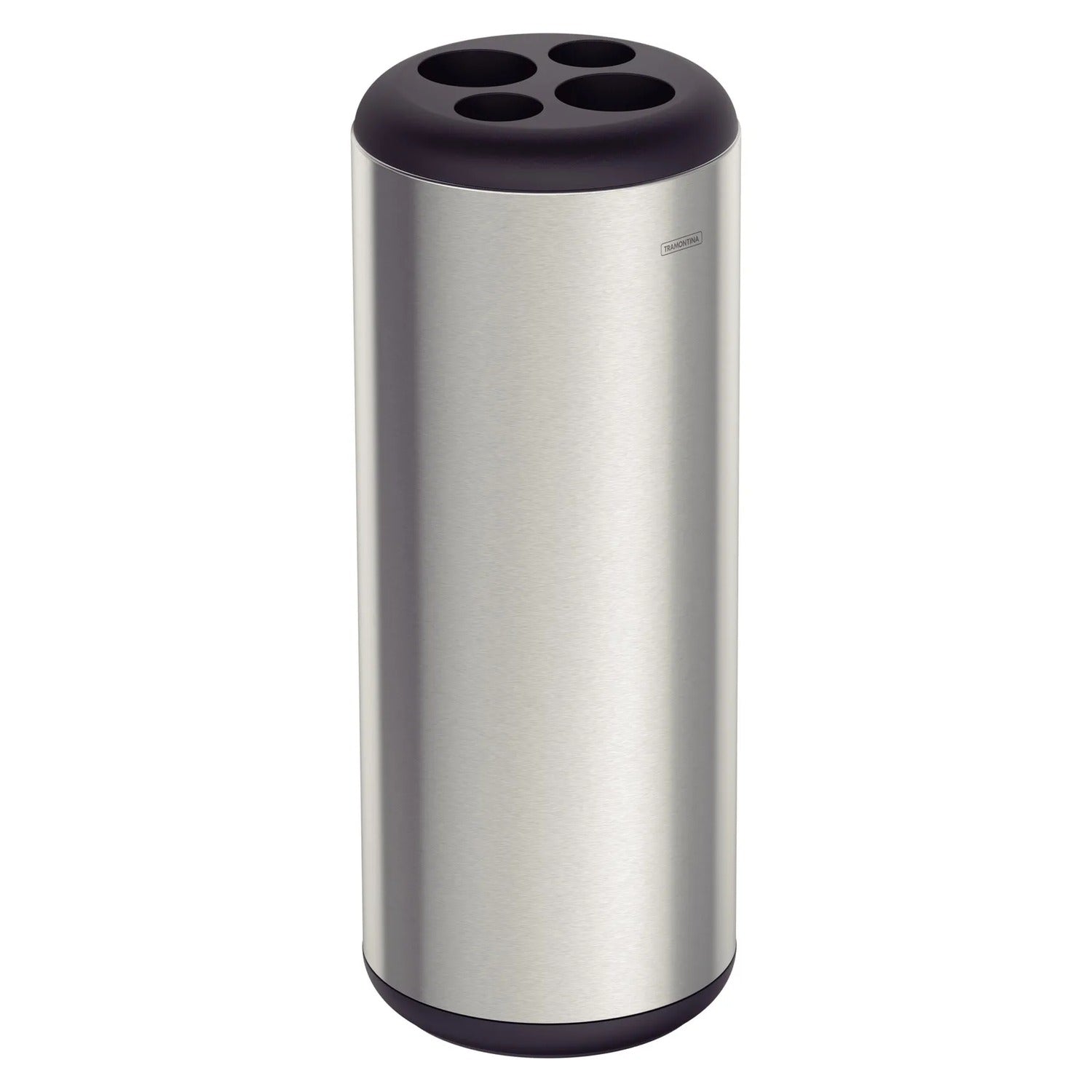 Basurero de acero inoxidable Tramontina Perugia para vasos con terminación Satinado, base y aro de polipropileno y 31 l de capacidad.