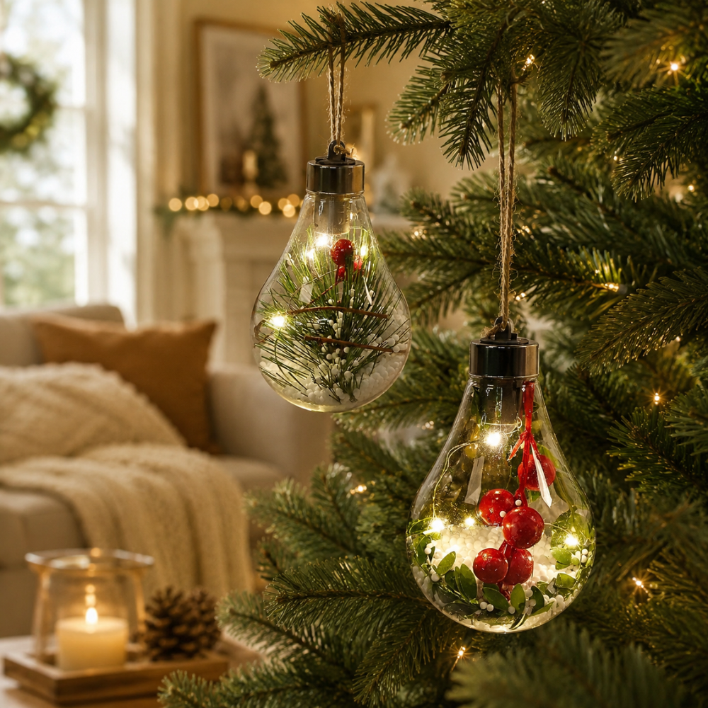 Pack de 4 Adornos colgantes Luminosas de Navidad