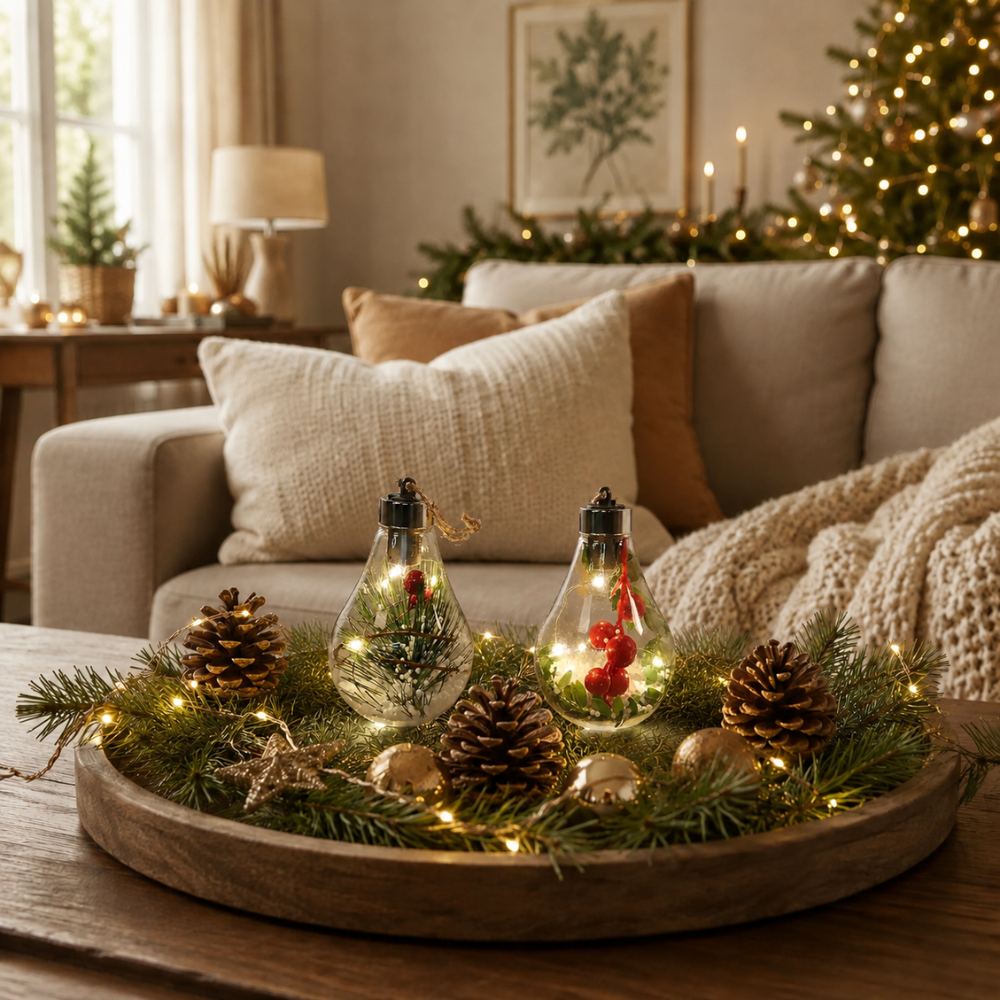 Pack de 4 Adornos colgantes Luminosas de Navidad