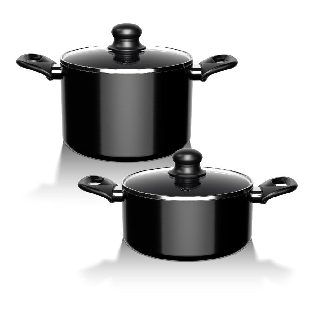 Batería de Cocina 15Pzas Aluminio Antiadherente Negro Wolf