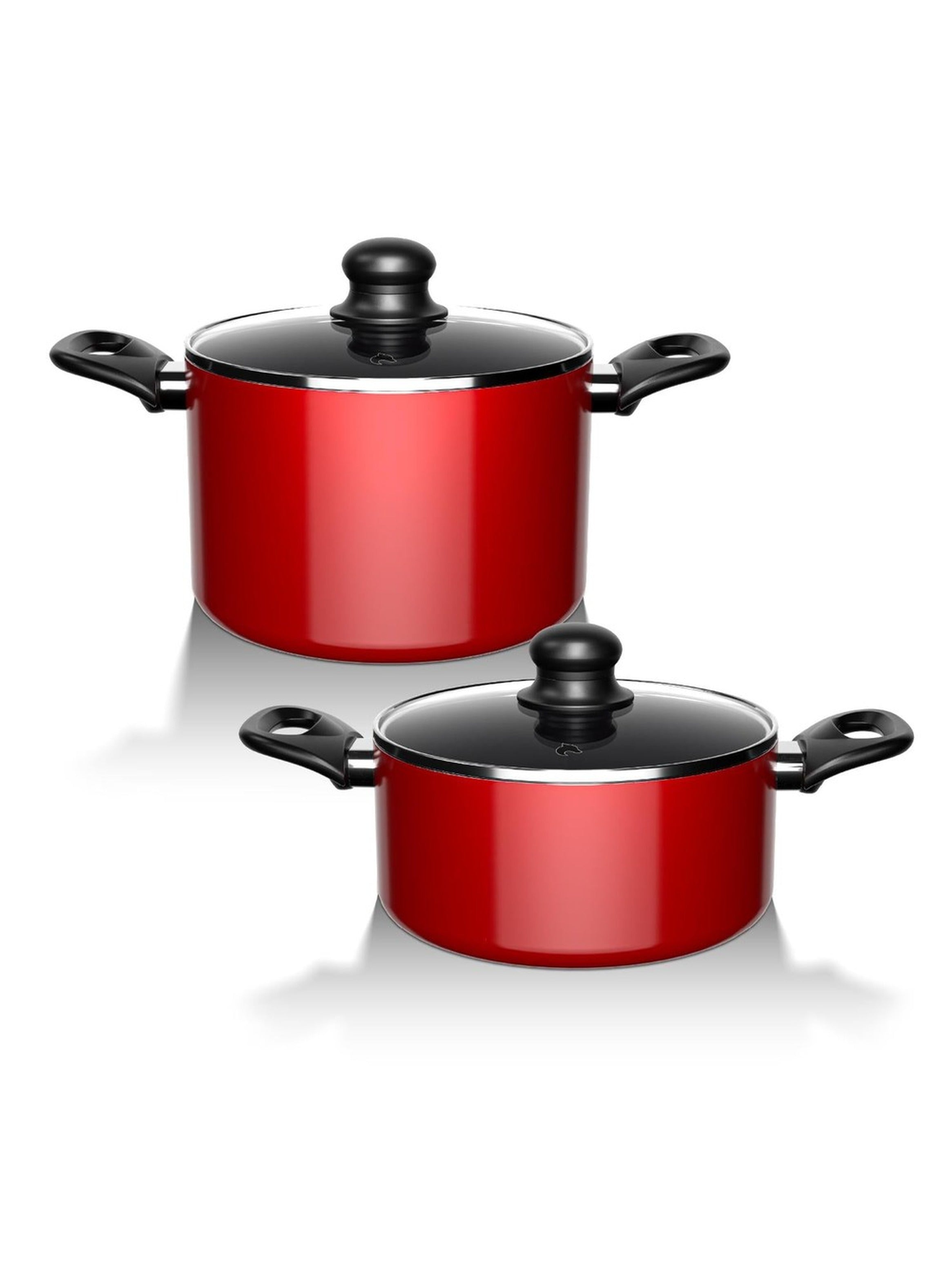 Batería de Cocina 15Pzas Aluminio Antiadherente Rojo Wolf