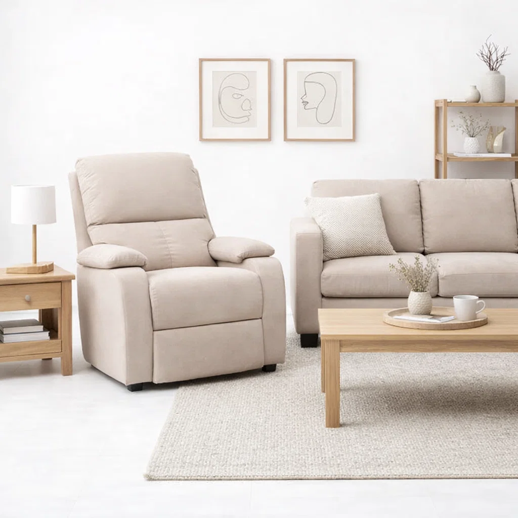 Bergere Reclinable Ibiza Leather Crema